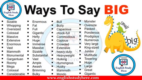 Ways To Say Big English Study Here