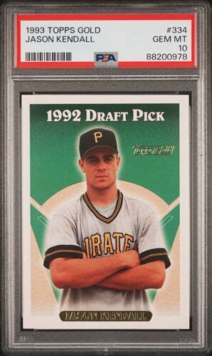 1993 Topps Gold Jason Kendall 334 PSA 10 POP 7 EBay