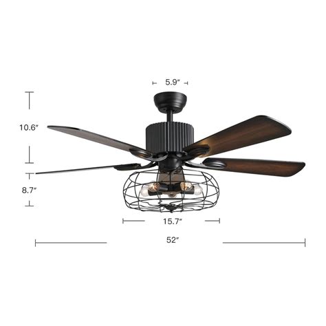 5 - Blade Industrial Caged Ceiling Fan With Remote Control | Sofary