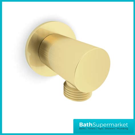 Aeris Brushed Brass Round Concealed Valve Wall Drencher Slide Rail