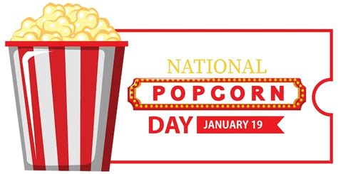 Free Vector National Popcorn Day Banner Design