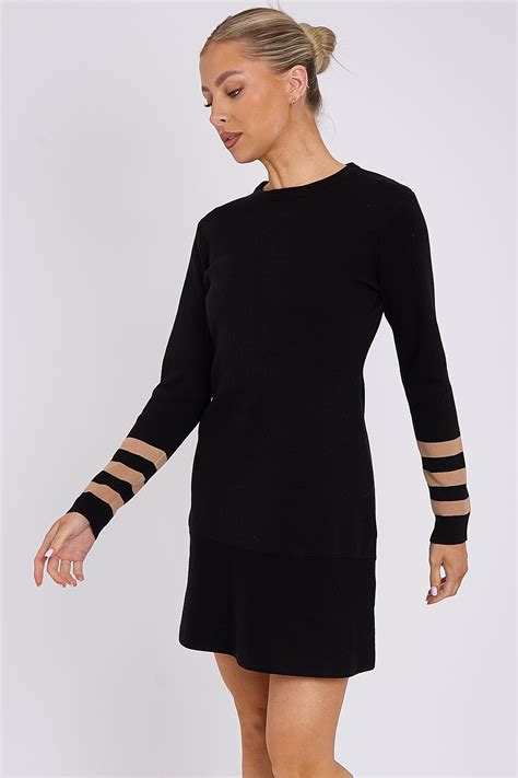 Black Knit Mini Dress Aftershock London