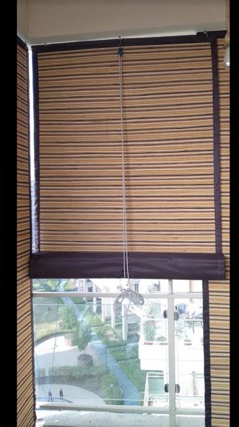 Roller Blinds Brown Polyester Bamboo Window Blind For Home At Rs Sq