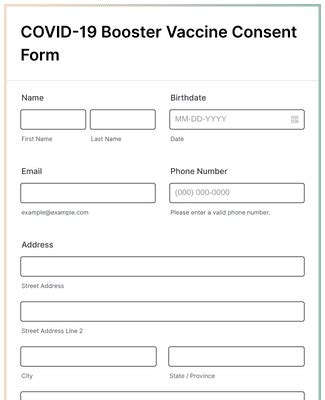 COVID 19 Booster Vaccine Consent Form Template Jotform