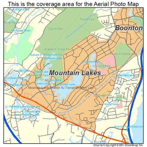 Aerial Photography Map of Mountain Lakes, NJ New Jersey