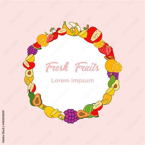 Fruit border design vector illustration elegant abstract templates Stock Vector | Adobe Stock