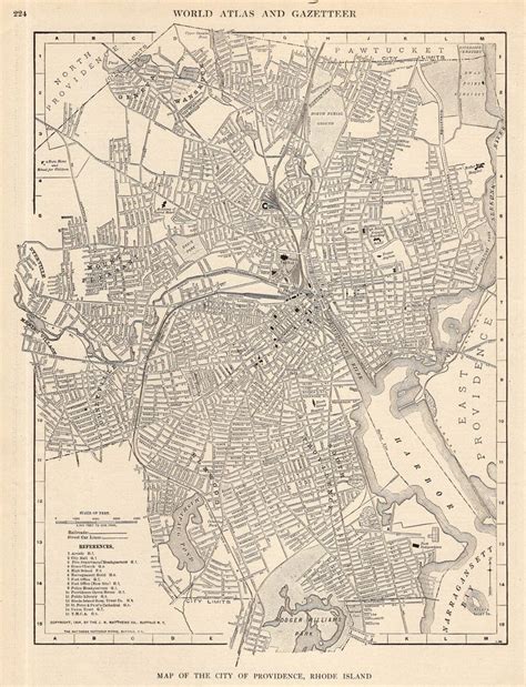 1904 Antique PROVIDENCE Rhode Island Street Map of Providence City Map ...