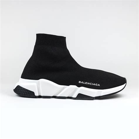 Balenciaga Speed Knit Sock Black White Black Crepslocker