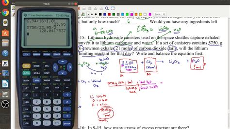 Limiting Reactant Calculations 9 11 Youtube