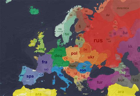 Maps of Europe by language, religion, population density, hair & eye ...