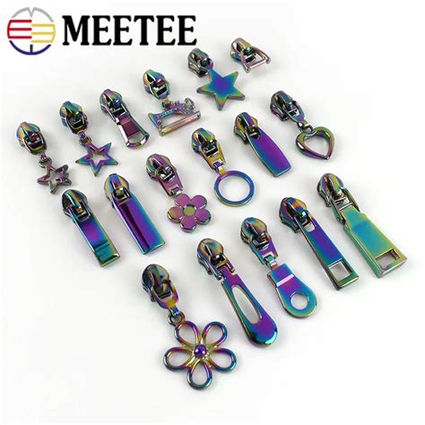 5 10Pcs Meetee Rainbow Zipper Slider For 5 Nylon Zippers Bag Zip Tape