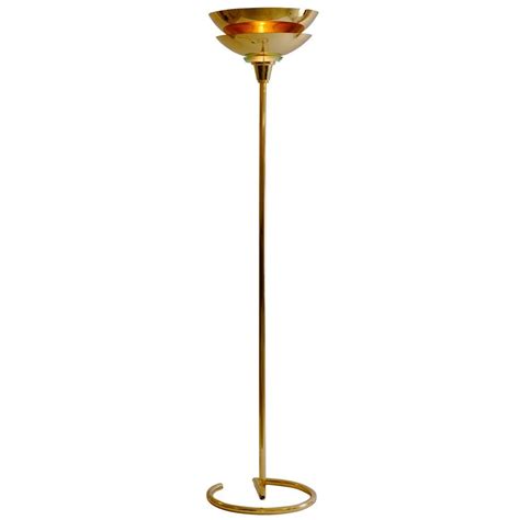 Deutsches Bauhaus Art Deco Style Brass Floor Lamp Torch Re Edition For Sale At 1stdibs