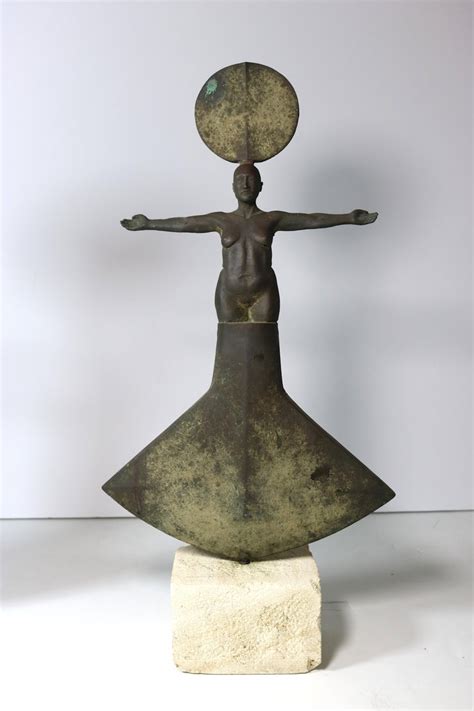 Jim Martin Sculptor Pair Of Spiritual Bronze Steel Figurative