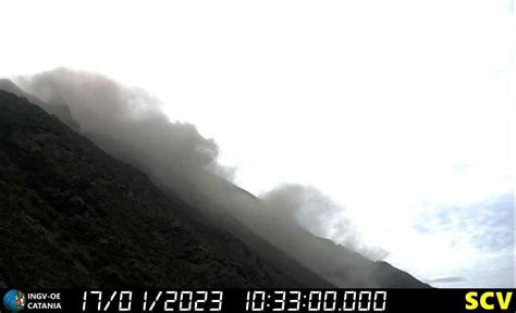 Stromboli Trabocco Lavico Nella Parte Alta Della Sciara Del Fuoco