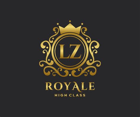 Golden Letter Lz Template Logo Luxury Gold Letter With Crown Monogram