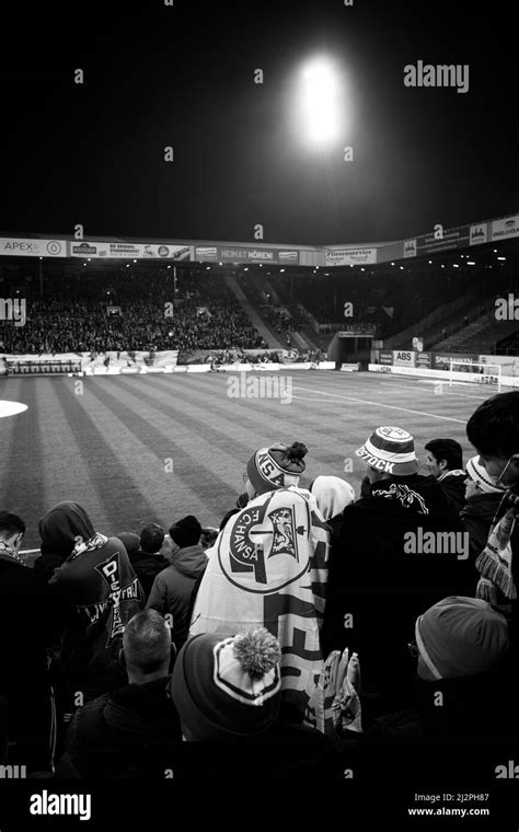 in the football stadium of FC Hansa Rostock a few minutes before ...