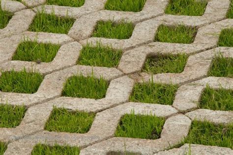 Grass pavers for the driveway, courtyard or the patio