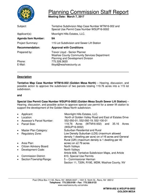 Fillable Online Tentative Subdivision Map Case Number Wtm And Fax