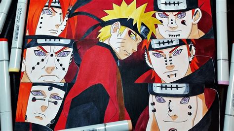 Drawing Naruto VS Pain Six Paths YouTube