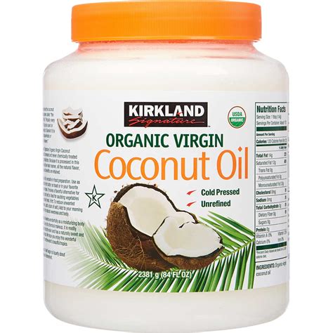 Kirkland Organic Virgin Coconut Oil Unrefined Cold Pressed Chemical