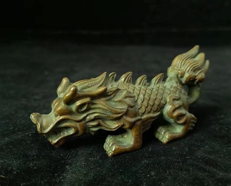 Wealth Pixiu Statue Feng Shui Decor Kirin Pi Yao Copper Kylin Bronze