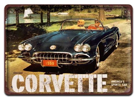 Corvette Plakat Metalowy Szyld Retro Vintage Szyldbaza Pl