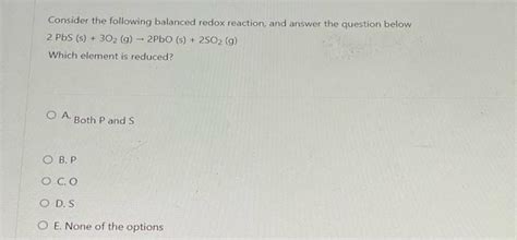 Solved Consider the following balanced redox reaction, and | Chegg.com 