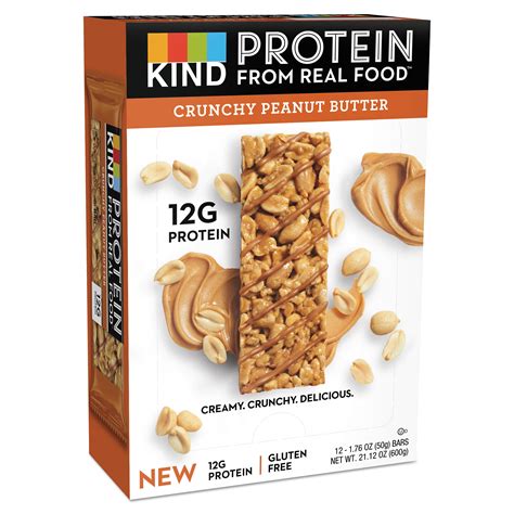 Kind Protein Bars Crunchy Peanut Butter 1 76 Oz 12 Pack 26026 602652208003 Ebay