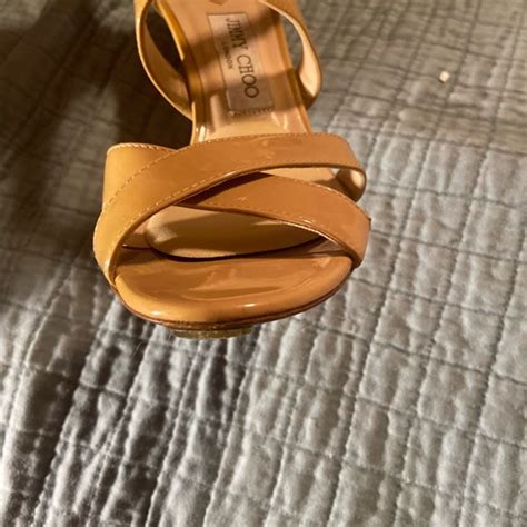 Jimmy Choo Shoes Jimmy Choo Lottie Nude Patent Leather Strappy