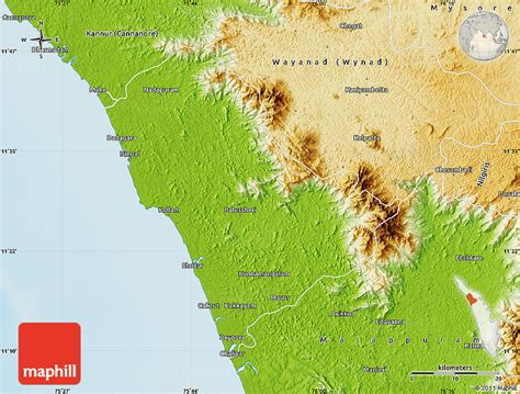 Physical Map of Kozhikode