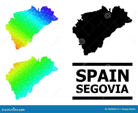 Mapa De Colores Espectrales Poligonales De La Provincia De Segovia Con