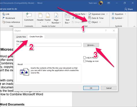 How To Combine Or Merge Microsoft Word Documents