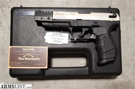 Armslist For Sale Walther P22 Extended Barrel Nickel Finish 22 Lr W Box 2 Mags Clean