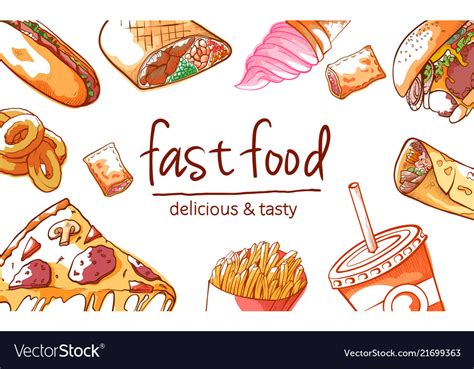 Fast Food Vector Background Png - Get Images