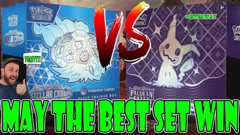 Paldean Fates Vs Stellar Crown Etb Battle Giveaway Youtube