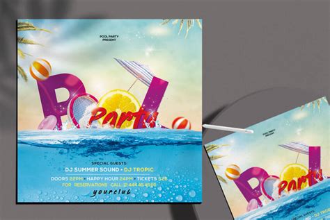 Summer Pool Party Flyer Template