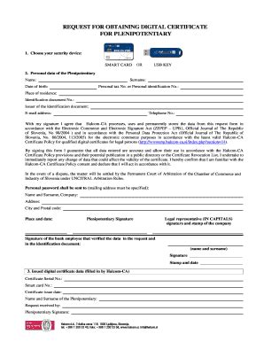 Fillable Online Request For Obtaining A Qualified Digital Certificate