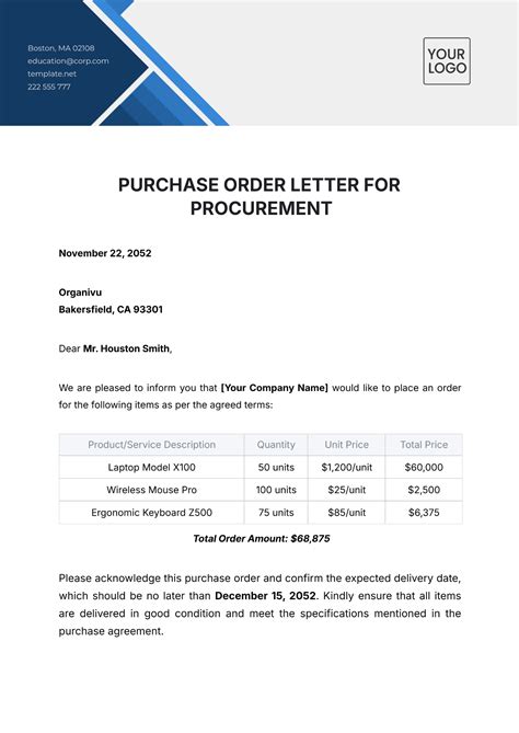 Free Purchase Order Letter Templates Edit Online And Download