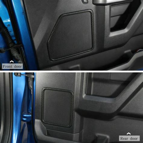 For Ford F150 2015 20 Carbon Fiber Interior Door Speaker Trim Decor Cover Frame Ebay