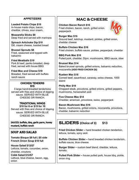 Menu — The MacStack Tavern