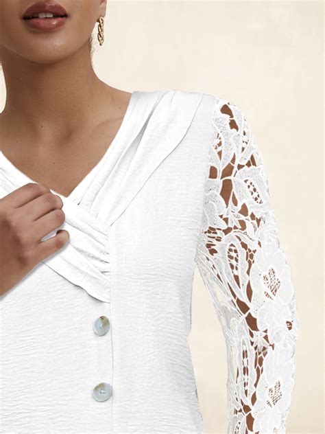 Blouses Décontracté Plain Printemps Automne Coton Naturel Aucune