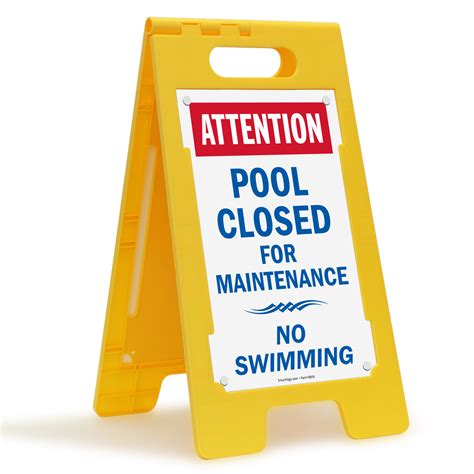 Attention Pool Closed For Maintenance Floor Sign SKU SF 0647