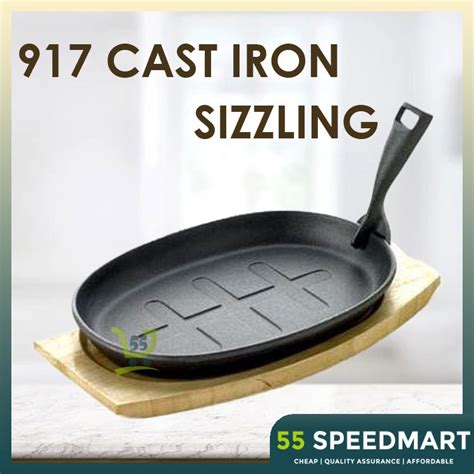 𝟱𝟱𝗦𝗣𝗘𝗘𝗗𝗠𝗔𝗥𝗧 FULL SET 917 PINGGAN BESI SIZZLING OVAL SIZZLING HOT PLATE CAST IRON STEAK