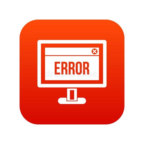 Muestra Del Error En Un Rojo Digital Del Icono Del Monitor De