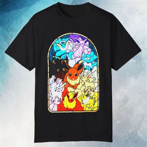 Pokemon Eevee Evolutions Stained Glass T Shirt TokoPyramid