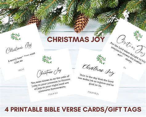 Christmas Bible Verse Cards, Printable Christmas Scripture Cards Gift ...