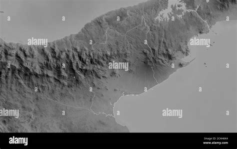 Cocl Province Of Panama Grayscaled Map With Lakes And Rivers Shape