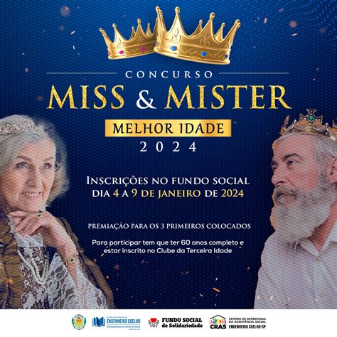 Inscrições para concurso Miss e Mister Melhor Idade de Engenheiro