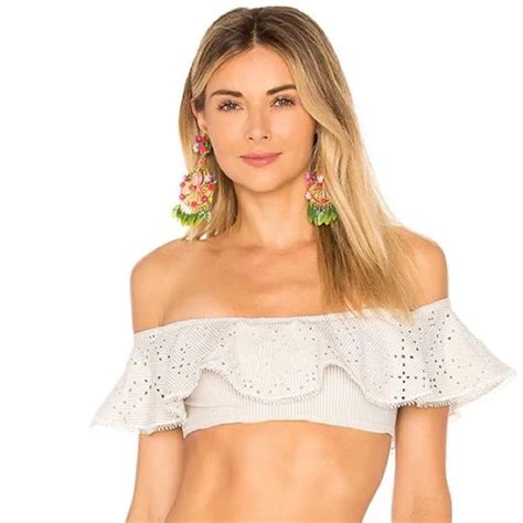 Revolve Jonathan Simkhai Seersucker Bandeau Bikini Top Gem