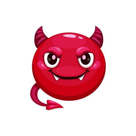 Cartoon Halloween devil emoji, face with horns 29693852 Vector Art at Vecteezy